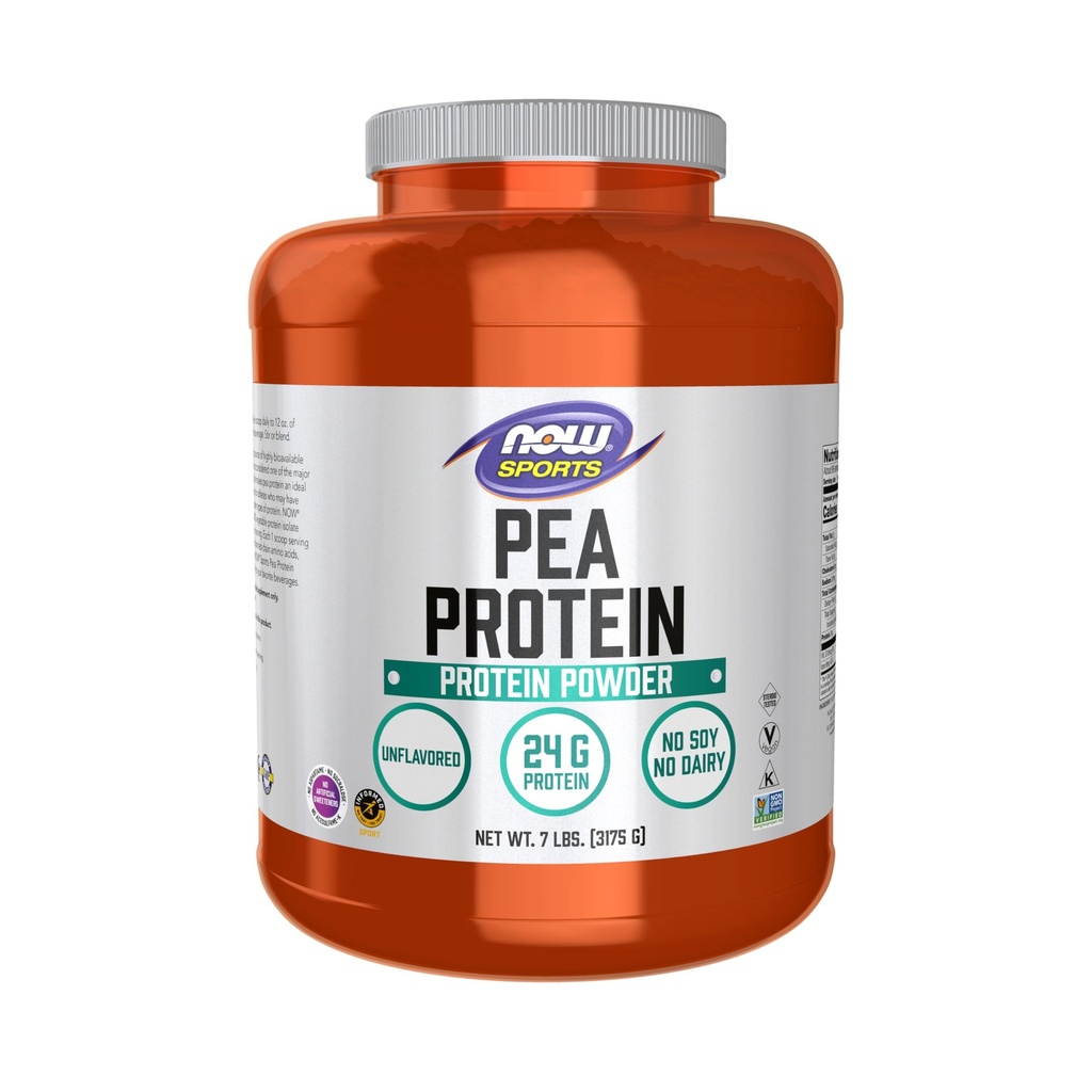 NOWの食糧スポーツの栄養物、Peaの蛋白質24 gの速い吸収、Unflavoredの粉、7ポンド