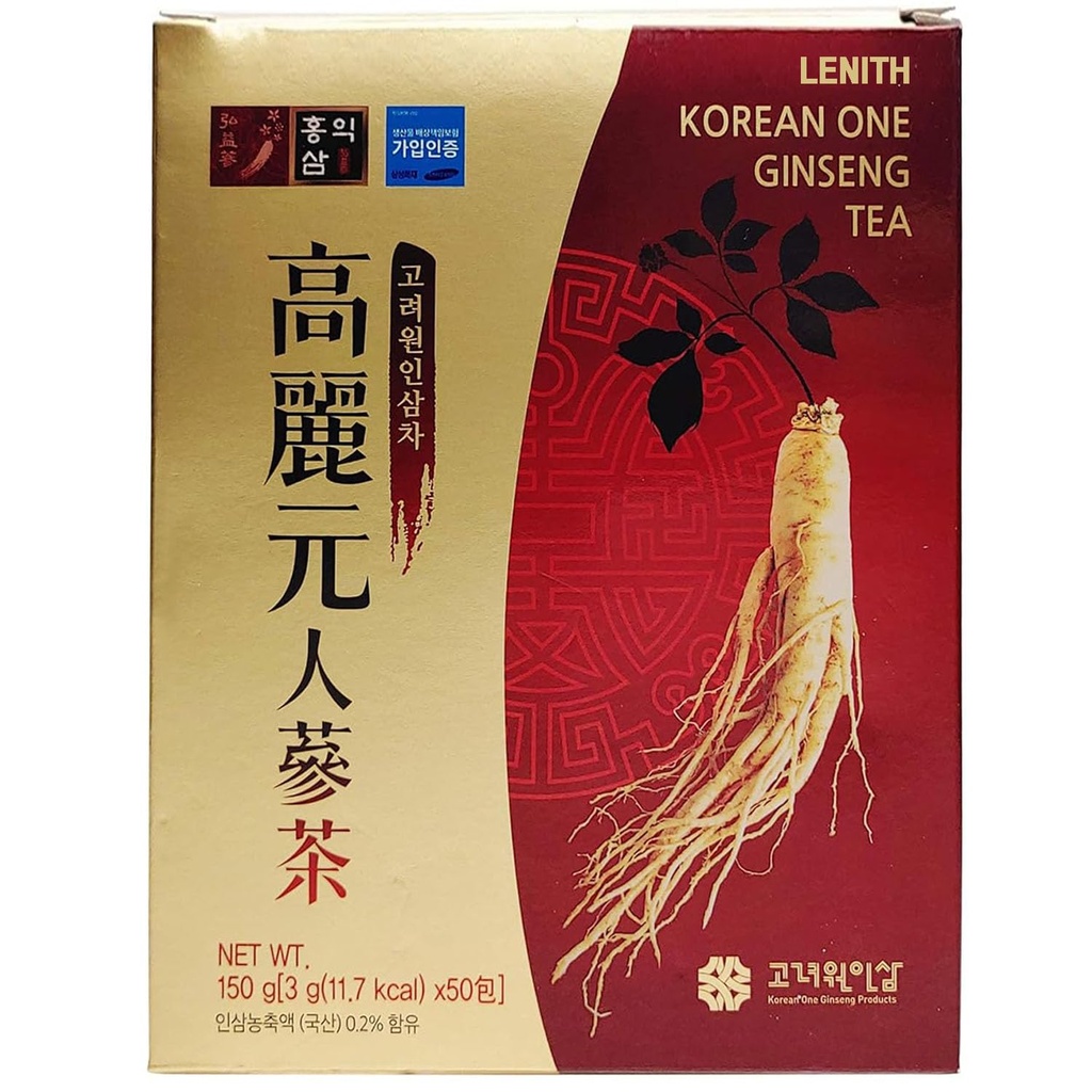 LENITHの韓国のPanax Ginsengの根のエキスの微粒の茶50T 150g (3g x 50袋)