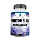 1つのタブレット、L-テアニンとビタミンB-6の120のChewableタブレットごとのMelatonin 25mgは、健康な睡眠周期を支えます、 Calming及び残りの睡眠、ビーガン、米国でなされるNON GMOを促進します