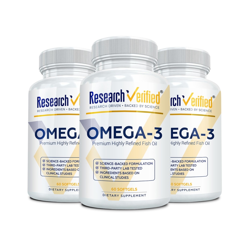 調査によって確認されるオメガ3-1800mgオメガ3の魚油-高い900mg EPA + 600mg DHA - Aftertaste - 60のSoftgelのカプセル- 3のびん