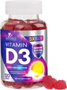 ビタミンD3 Gummy 5000 IU (125 mcg) - 女性のビタミンDサプリメント - 骨、歯、筋肉、免疫の健康サポート、高効力VIT D3自然非GMO&グルテンフリー - 120グミ