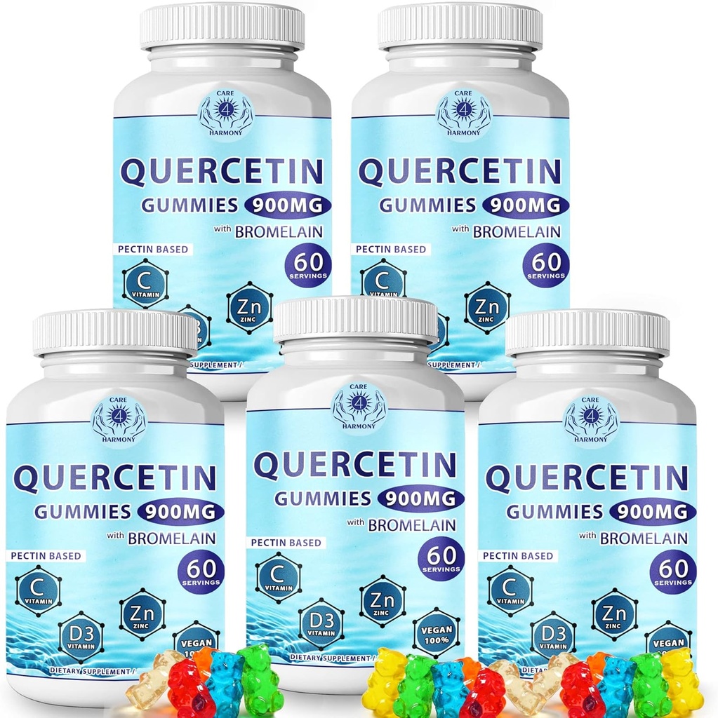 Quercetin のグミ - Bromelain のビタミン C + 亜鉛ビタミン D3 の Quercetin - Chewable Quercetin 900mg の補足-子供および大人のためのケルセチン (5)