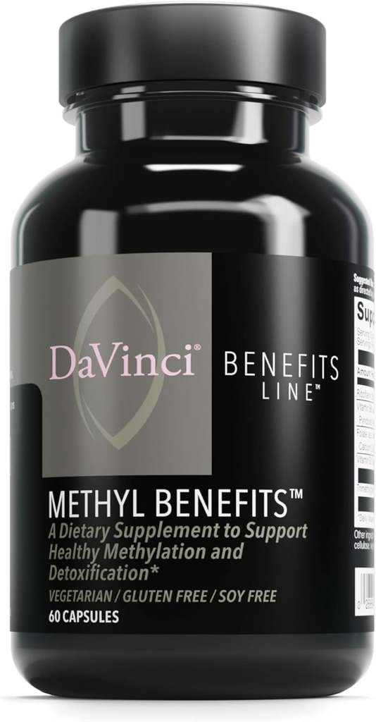 DAVINCI Labs Methyl Benefits - Dietary Supplement to Support Healthy Methylation, Detoxification and Energy Production* - with Vitamin B6, B12, Folate, and More - Gluten-Free - 60 Vegetarian Capsules