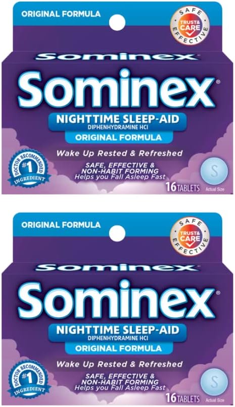 Sominex Original Formula Tablets 16 Tablets (Pack of 2)