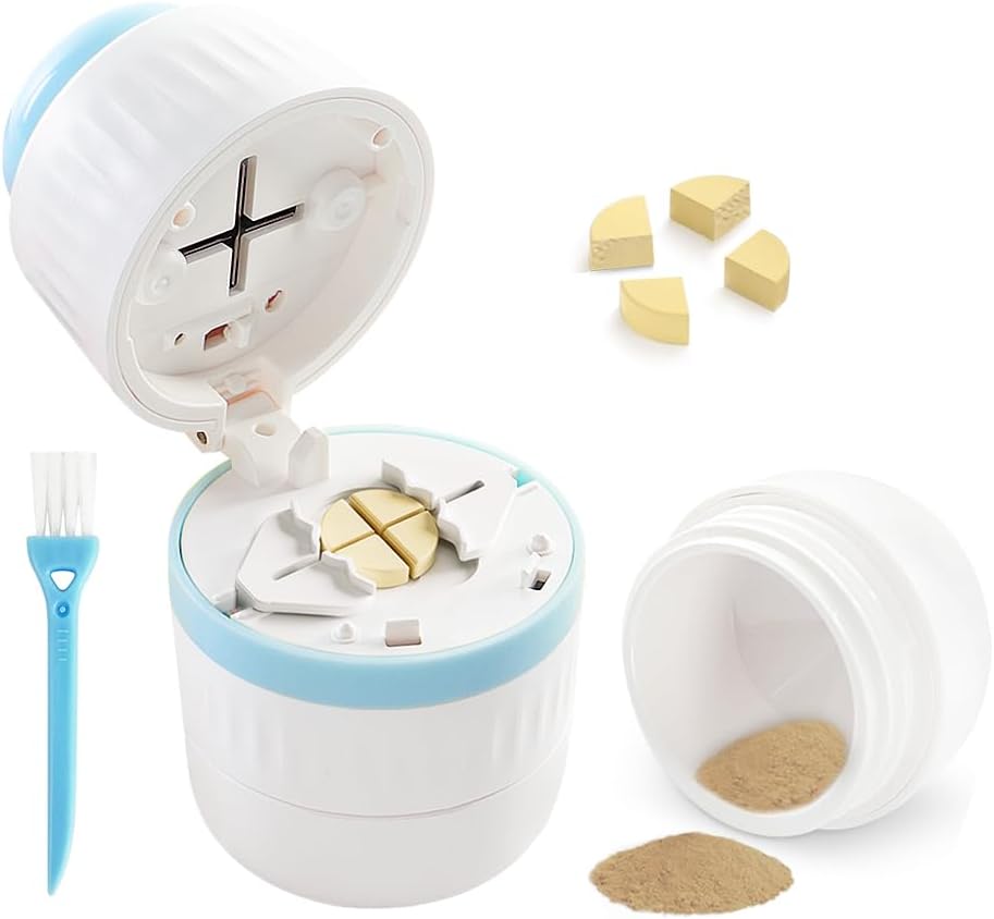 ピルカッター - 半分または四半期の小さな丸薬または大きな丸薬を切断するためのステンレス鋼ブレード付きピルスプリッタ、ビタミン、タブレットを切断するのに適しています