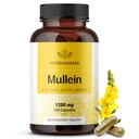 HERBAMAMA Mulleinの葉のカプセル - Lung Detoxサポートのための1200mg Mulleinの葉のエキス - 完全菜食主義者の、非GMOの呼吸器肺の清潔な補足