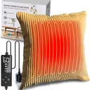 Creatrill Heated Pillow Cover 18x18 (No Pillow Insert), Menstrual Heating Pad for Back Pain Relief, Period Heating Pads for Cramps