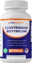 Vitamatic Clostridiumのbutyricum 25,000,000 - 腸の健康- 60 DRのカプセル(遅れられた解放される) - Prebioticのインリン繊維の作られる