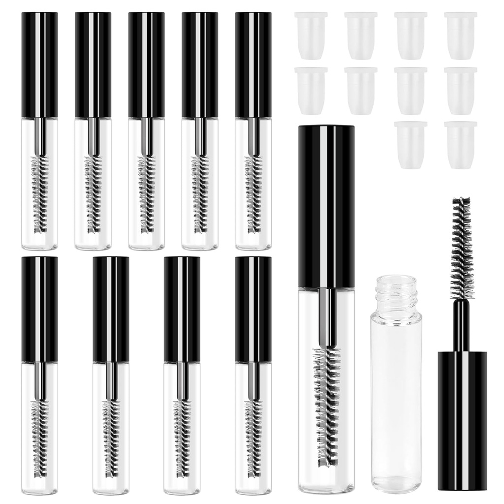 Adecco LLC AHIER 10 PC 4ML再利用可能な空のボトルチューブ容器 まつげ成長油/Mascara ブラシ付き ホームと旅行 (10p)...