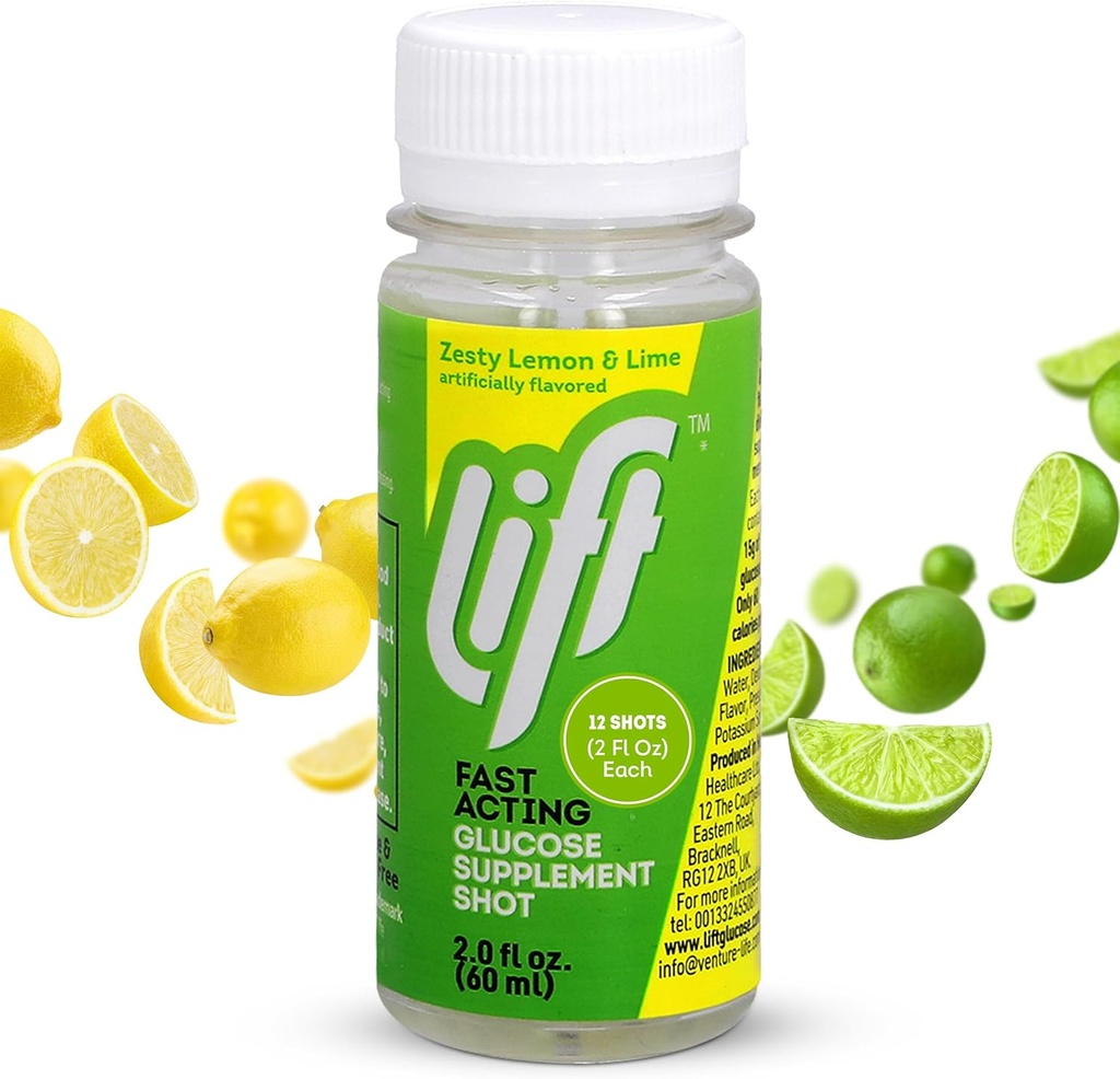 上昇のブドウ糖の高速作用のブドウ糖のエネルギー ジュースの打撃、レモン ライム、2.0 の fl のoz のびん(12 のパック)