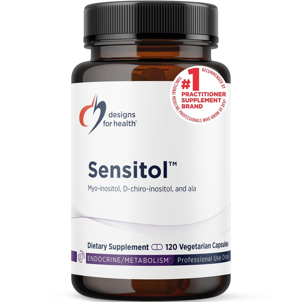 健康イノシトールのためのデザイン + ALA カプセル - Sensitol Myo-inositol (MI) + D-Chiro Inositol (DCI) アルファリポ酸 - ビーガン、非GMOサプリメント (120 カプセル)