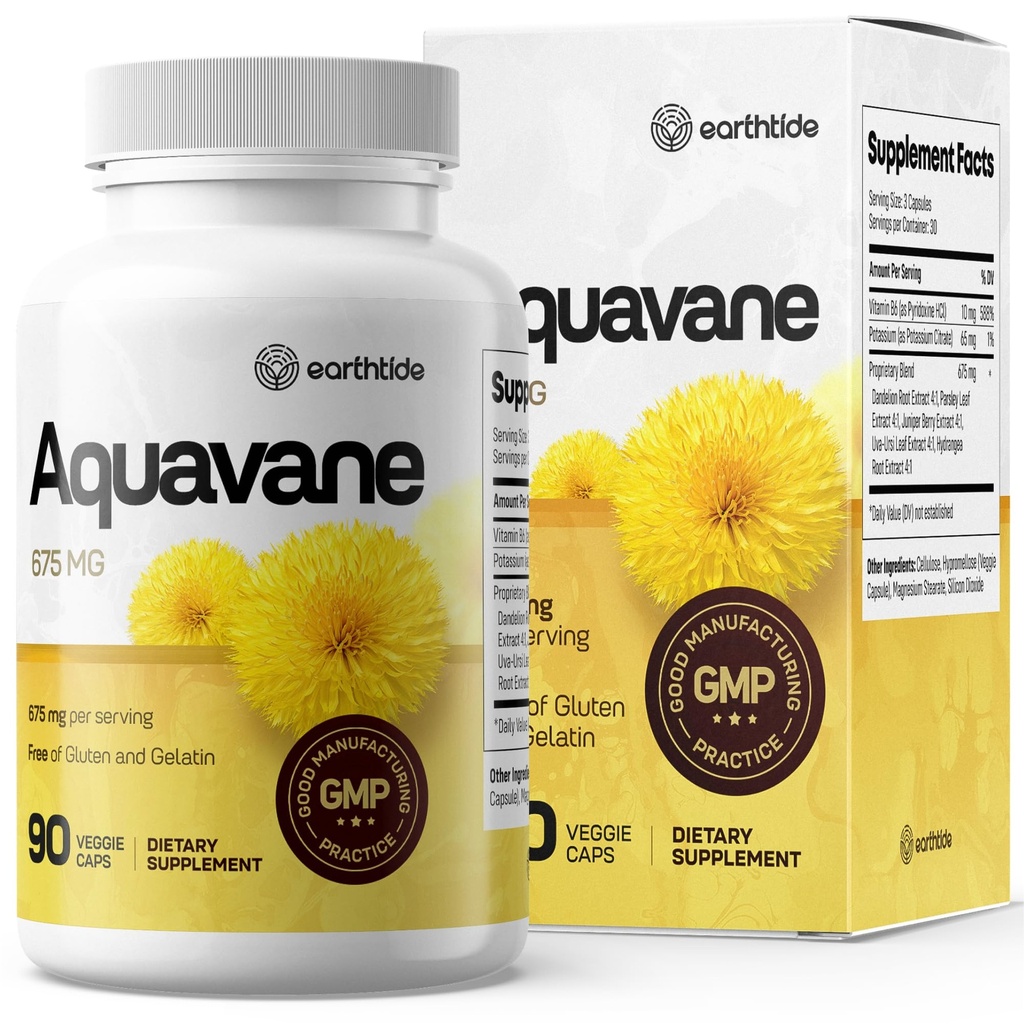 Aquavane自然利尿足、足首、足のための救済 - 水保持のための有効な草水丸薬、強力エキス、レッグ&足の膨張を減らすための理想