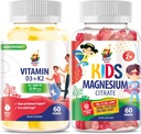 SUNNY SAMのビタミンD3 K2は気分及び筋肉サポートのための子供のクエン酸塩のChewableの補足のための5000 IU及びマグネシウムのグミーを運びます