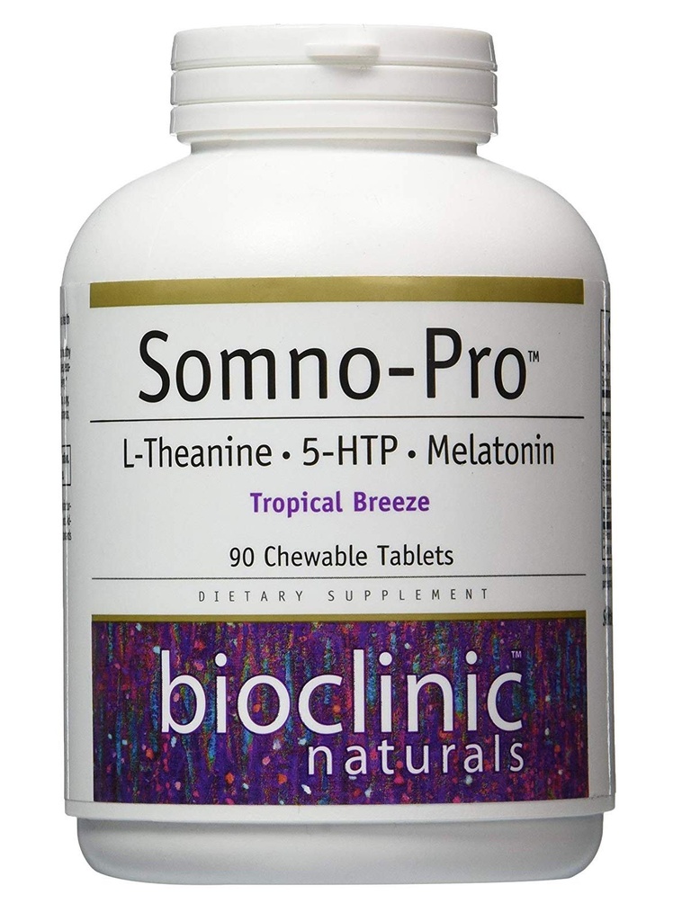 Bioclinic Naturals Somno-Pro L-テアニン - 5-HTP - メラトニントロピカルブリーズ90ケブル錠