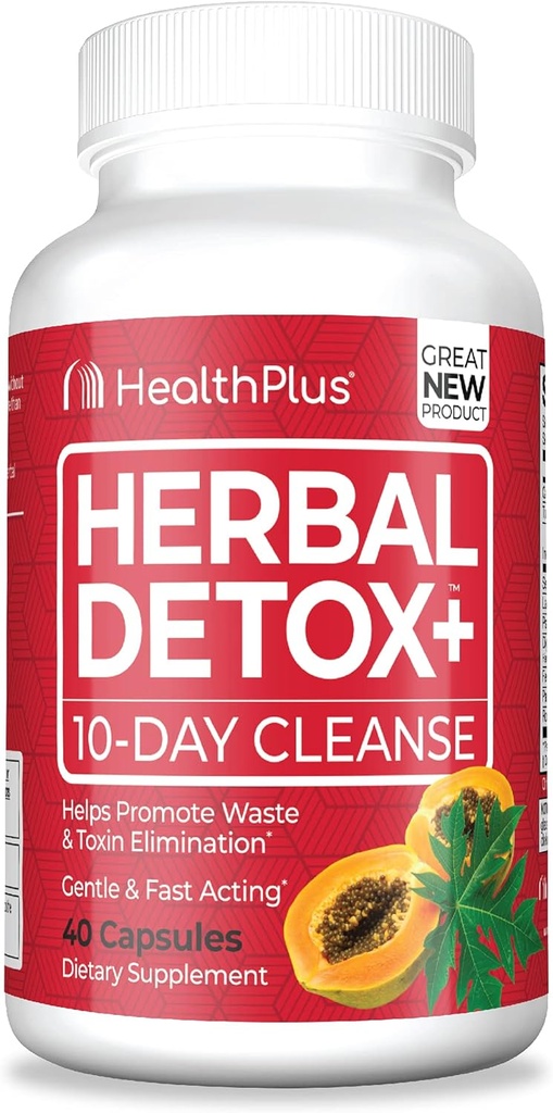 健康プラスの草のDetox+ (10日の清潔な) 40のカプセル、20のサービング