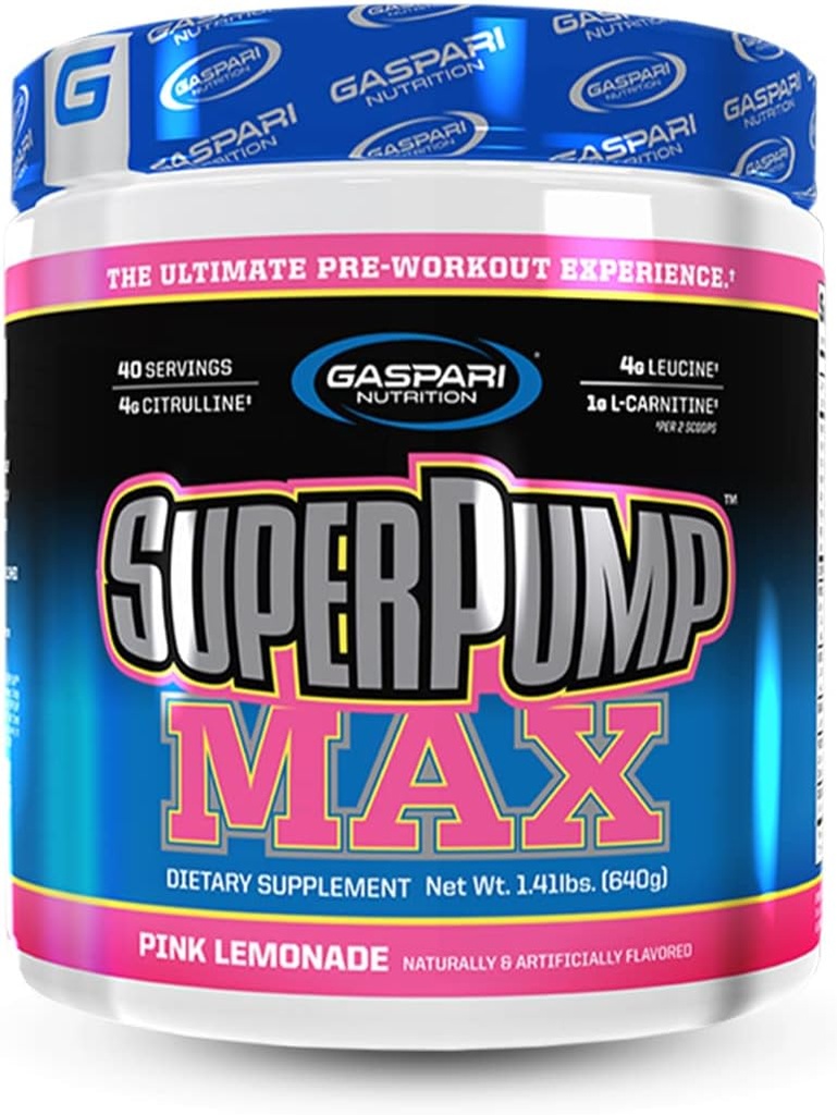 ガスパール栄養SuperPump MAX、究極のプレワークアウトパウダー、持続エネルギープレワークアウト、ニトリ酸化物ブースター、筋肉の成長、回復&電解液(ピンクレモネード)