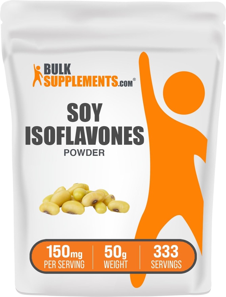 BulkSupplements.com Soy Isoflavones Powder - Soy Isoflavones 150mg, Isoflavones Supplement for Women - for Bone Support, Pure & Gluten Free - 150mg per Serving, 50g (1.8 oz)