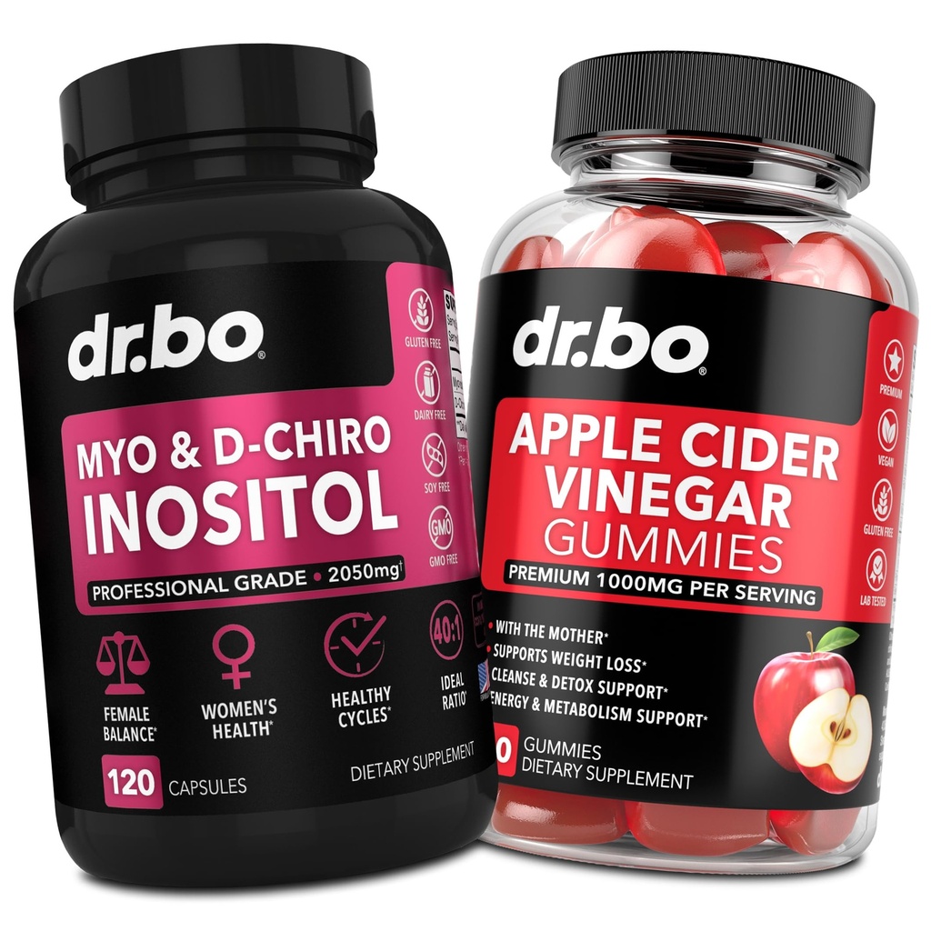 Myo-Inositol&D-Chiro Inositol&ACV Gummies - 40:1女性とApple Cider Vinegar Gummiesの比率ホルモンバランス - 月経周期と女性の健康をサポートするためのサプリメント
