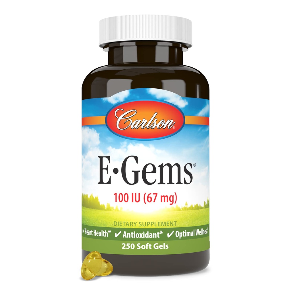 カールソン - E-Gems、100 IU、心の健康及び最適ウェルネス、酸化防止剤、250 の柔らかいゲル