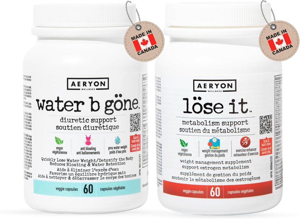水Bの骨[20日の供給]&それを失う[30日の供給] - 値パック - 女性のための利尿薬の丸薬 - 水保持とブロッティングを削減 - PMSの救済を見つける - 60ビーガンカプセル