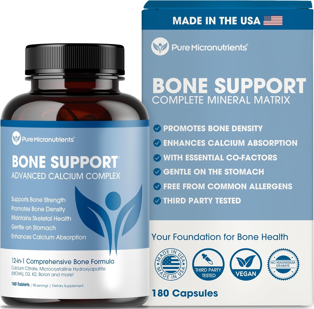 女性&男性のためのカルシウムサプリメント - カルシウムクエン酸塩&ヒドロキシナイト+ビタミンD3 K2マグネシウム亜鉛&完全な骨の健康、180錠