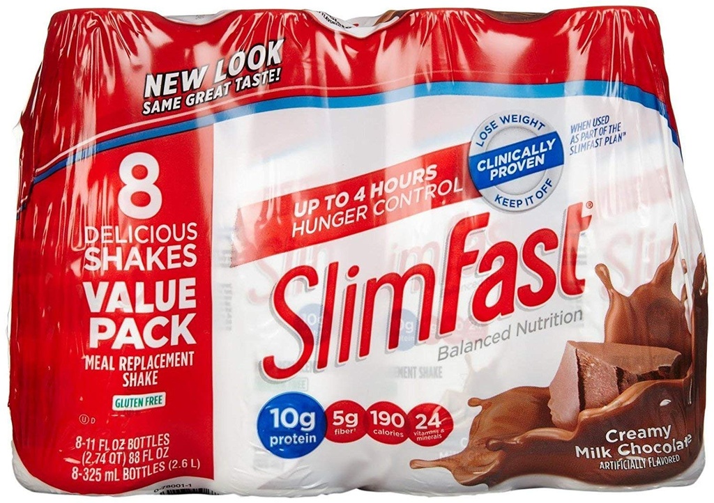 SlimFastの高度の栄養のクリーミー ミルクのチョコレート–食事の取り替え–蛋白質の20g 8の計算(3)の合計24 11OZ ボトル