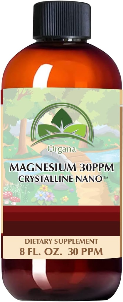 Organa Pure Crystalline Liquid Magnesium Supplement - 30 PPM - High Absorption Magnesium (8 oz.)