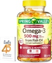 フィッシュオイル500mg 120カウント、SoftGels、一般および心臓健康栄養補助食品からスプリングバレーオメガ3は、Luallの45糖尿病が解読