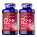 Puritan's Pride Coenzyme CoQ10 200mg、心の健康のための栄養補助食品、血圧、経口Gum健康、および健康な老化サポート、240の急速な解放のSoftgels、2パック