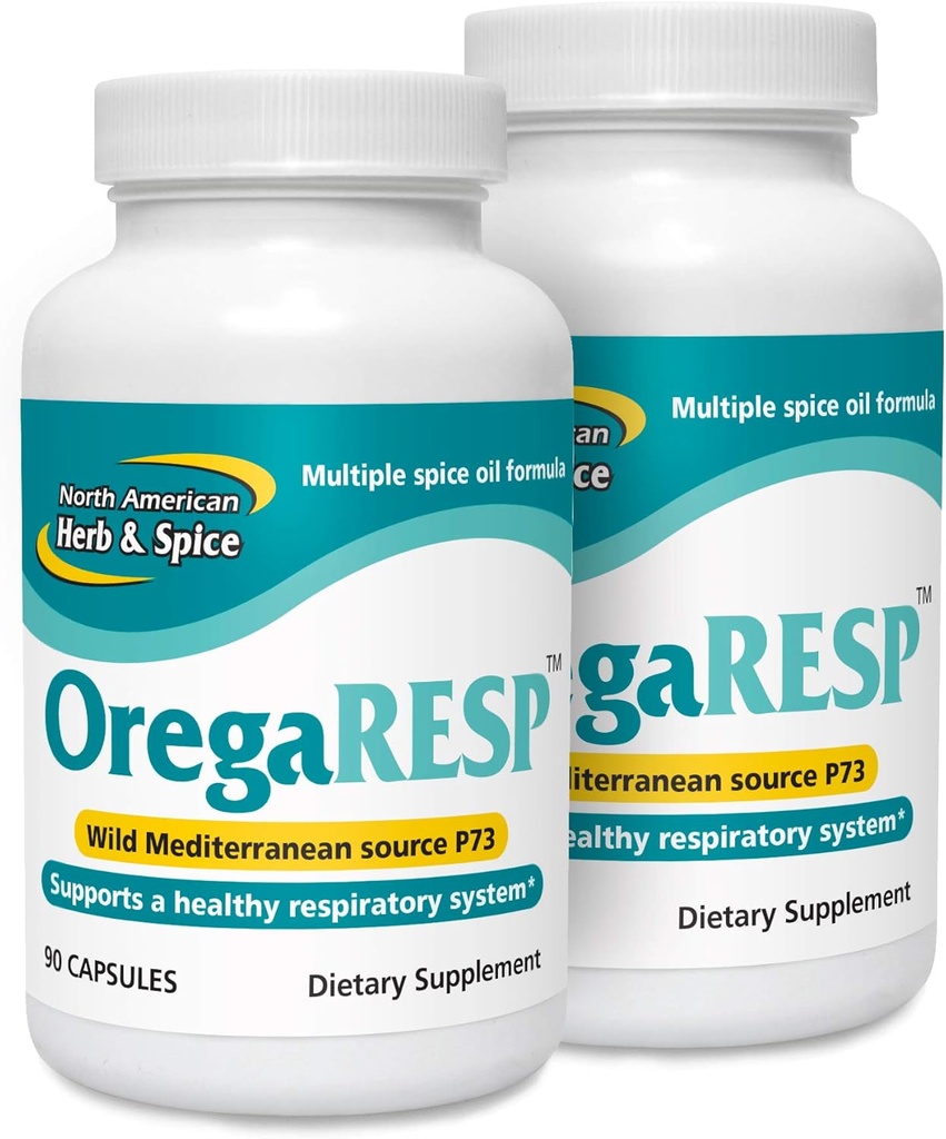 NORTH AMERICAN HERB&SPICE OregaResp P73-90カプセル - 2のパック - 免疫と呼吸の健康をサポート - Oreganol P73 Oreganoオイルと複数のスパイスオイルコンプレックス - 非GMO - 90 総サービング