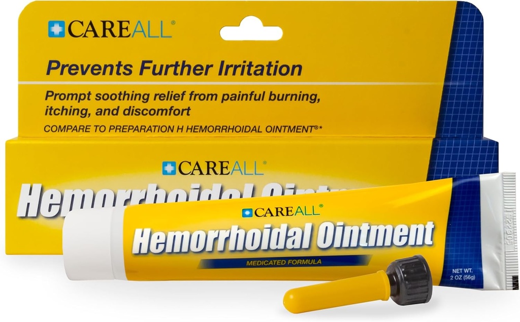 CareAll Hemorrhoidal Ointment 2.0 oz with Applicator. Helps Relieve Burning, Itching, and Discomfort Associated with Inflamed Hemorrhoidal Tissues. Dye, Phthalate, and Fragrance Free