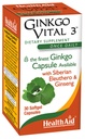 HealthAid Ginkgo Vital 3 – キンチョウBiloba、シベリアEleuthero、韓国Ginsengとの1日1回Softgel | メンタルクラリティと循環をサポート | 30 Softgels