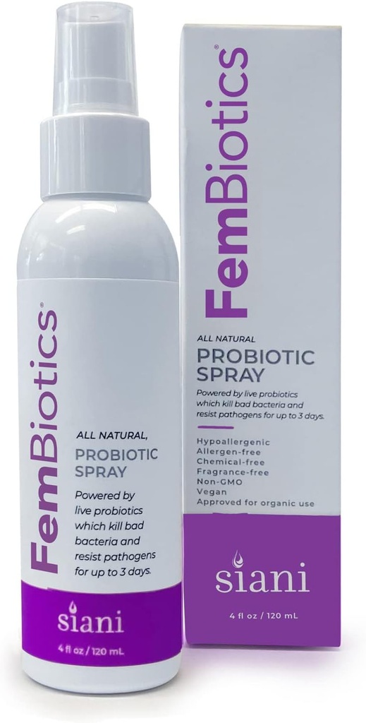 FemBiotics - 女性の4oz - 催眠術、ビーガン、非GMO、GF、100%ナチュラルライブプロバイオティクス、外部+内部使用、完全に安全、冷凍は必要ありません