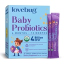 赤ちゃんのためのLOVEBUGプロバイオティクス - オーガニックベビープロバイオティクス6-12ヶ月ベビー免疫サポート、ガス、疝痛、Diarrhea&インファント便秘救済砂糖フリー、味のないパウダー、30パック