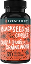 Freshfield Black Seed Oil: Thymoquinone, Premium (Black Cumin Seed Oil, Nigella Sativa) | Cold Pressed | Vegan | Ultra Strength | Pure and 100% Natural. (120 Capsules)