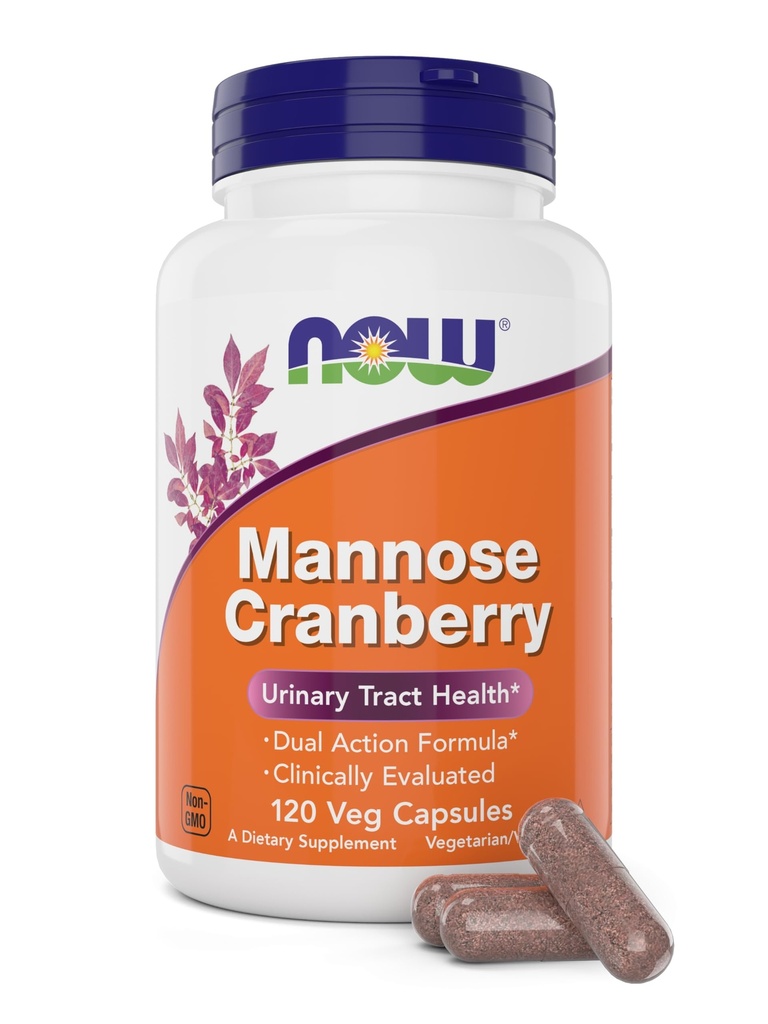 NOWフーズマンノーズクランベリー、120ベジカプセル - PAC - 450mg dMannose、250mg全クランベリー - 膀胱洗浄と尿路の健康* - ビーガンフレンドリーサプリメント、非GMO