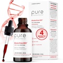 BioActive B12フルスペクトラムビーガンメチルビタミンB12サブリンガル液体メチルコバラミン、ハイドロキソクラミン&アデノシルコバラミンドロップあたり1,000 mcg(5滴=5,000mcg / 4ヶ月の供給) 20 ml