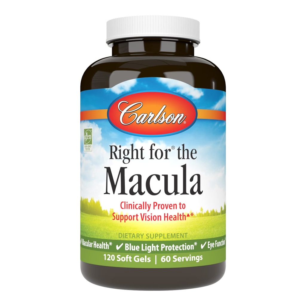Carlson - Macula、臨床的にビジョンの健康、Macular Health、Blue Light Protection & Eye Function、120 Softgelsをサポートするための権利