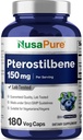 NusaPure Pterostilbene 150mg 180 Veggie キャップ (非GMO、ビーガン)