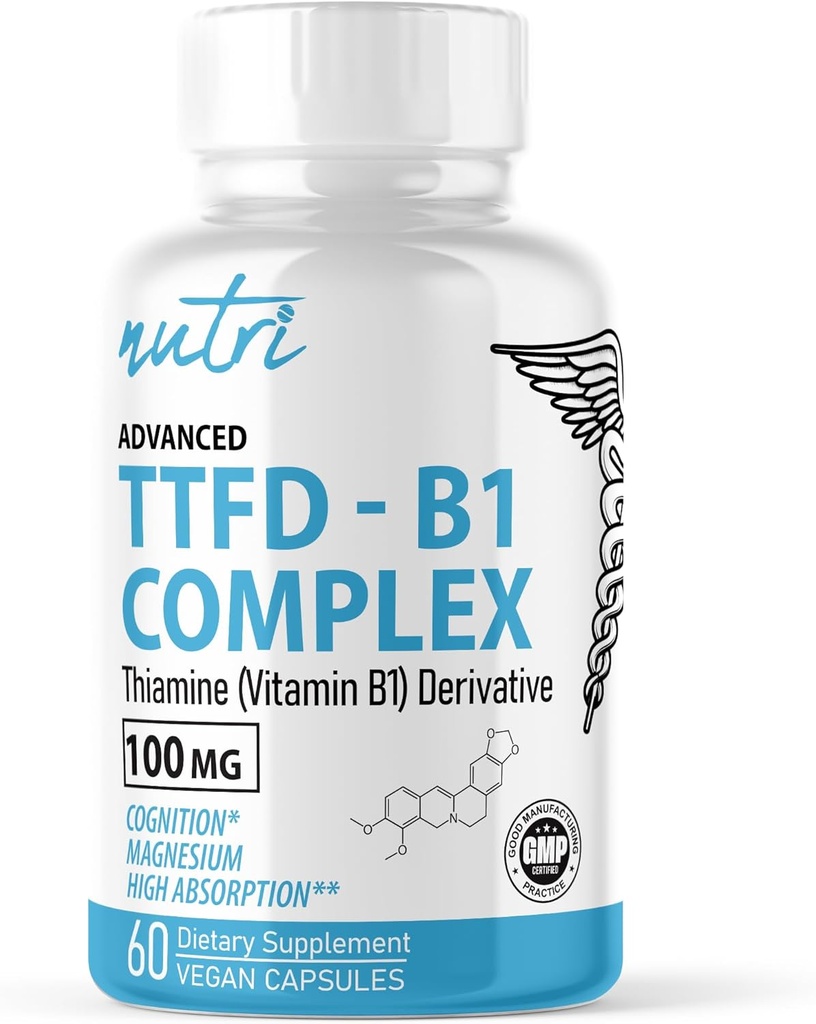 Nature's Fusions TTFD Thiamine B1サプリメント - 100mg 60サービング - 8mgマグネシウム - 有毒フィラーなし - TTFD Thiamine Tetrahydrofuryl Disulfide - サードパーティラボテスト - Nutriサプリメント