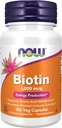 NOW食品は、バイオチン1,000 mcg、アミノ酸代謝*、エネルギー生産*、100カプセルを補います