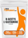 BulkSupplements.com N-Acetyl L-グルタミンパウダー - グルタミンサプリメント、Lグルタミンパウダー、グット健康&回復 - グルテンフリー、給餌あたり750mg、250g(8.8オンス)(パッケージ1)