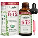 LiveWise Naturals B12ビタミンは非GMO、エネルギー、明快さ、焦点、および容易な吸収、Adenosylcobalamin及びMethylcobalaminの補足、ビーガン、グルテンフリー、酪農場なしを低下させます