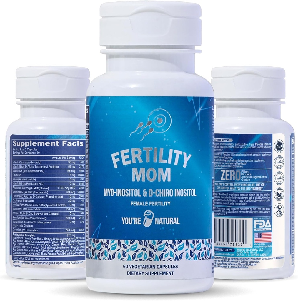 女性のための自然な概念の豊饒のビタミン- Prenatalビタミン-Myo-Inositol、D-Chiroのイノシトール及び葉酸塩、調整周期、援助の排卵、ホルモン及び卵巣サポート、Vitex、30日の供給