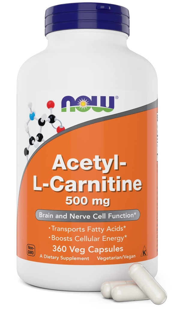 NOWの食糧はアセチルLのカルニチン500mg、360のベジス カプセル-非GMO ACL 500のmgの帽子-を今食べます