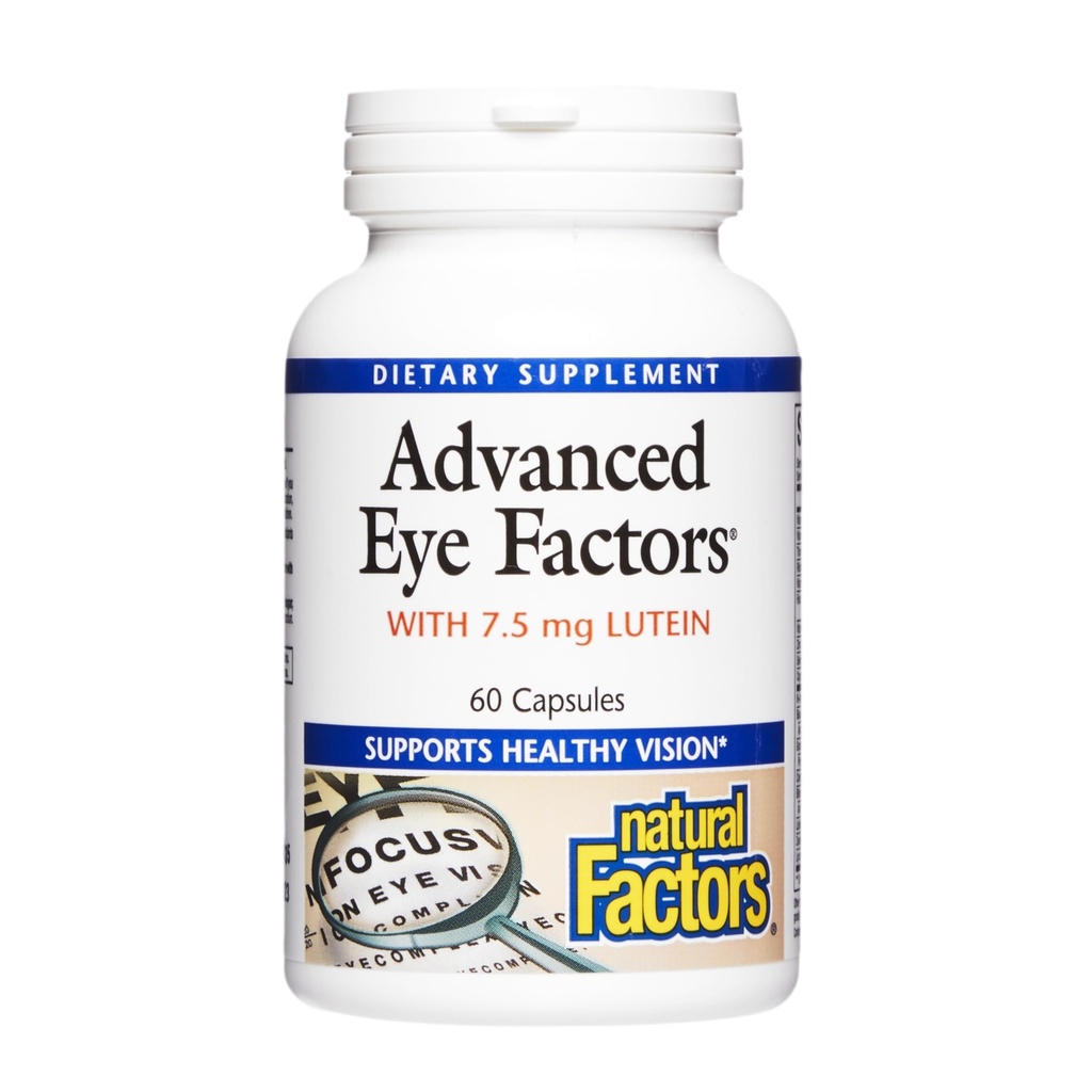 Natural Factors, Advanced Eye Factors, Antioxidant Support for Healthy Vision with Lutein and Zeaxanthin, 60 Capsules
