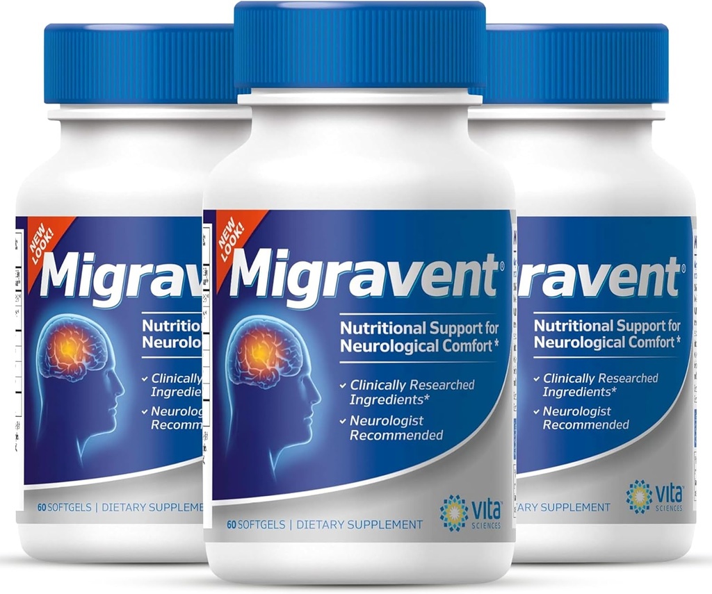 Vita 科学の Migravent - マグネシウム、CoQ10、ビタミンB2、および神経学的および管のサポートのための PA なしの Butterbur の高度の栄養の方式– 60 のカプセル(3)のパック