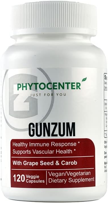 ブドウ種子、カロブ、オリエンタルスウィートガム(Vcaps)によるGUNZUM血管の健康サポートサプリメント