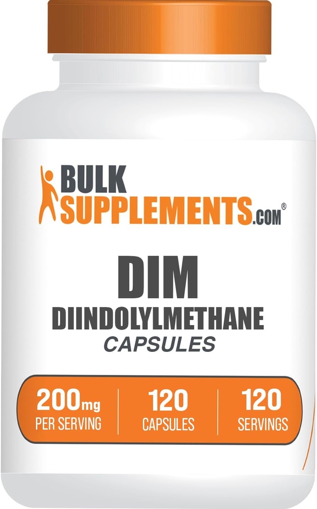 BulkSupplements.com DIMカプセル - 男性と女性のためのDiindolylmethaneカプセル, DIM 200mg, グルテンフリー, 1 便あたりのカプセル, 120 カウント (パッケージ 1)
