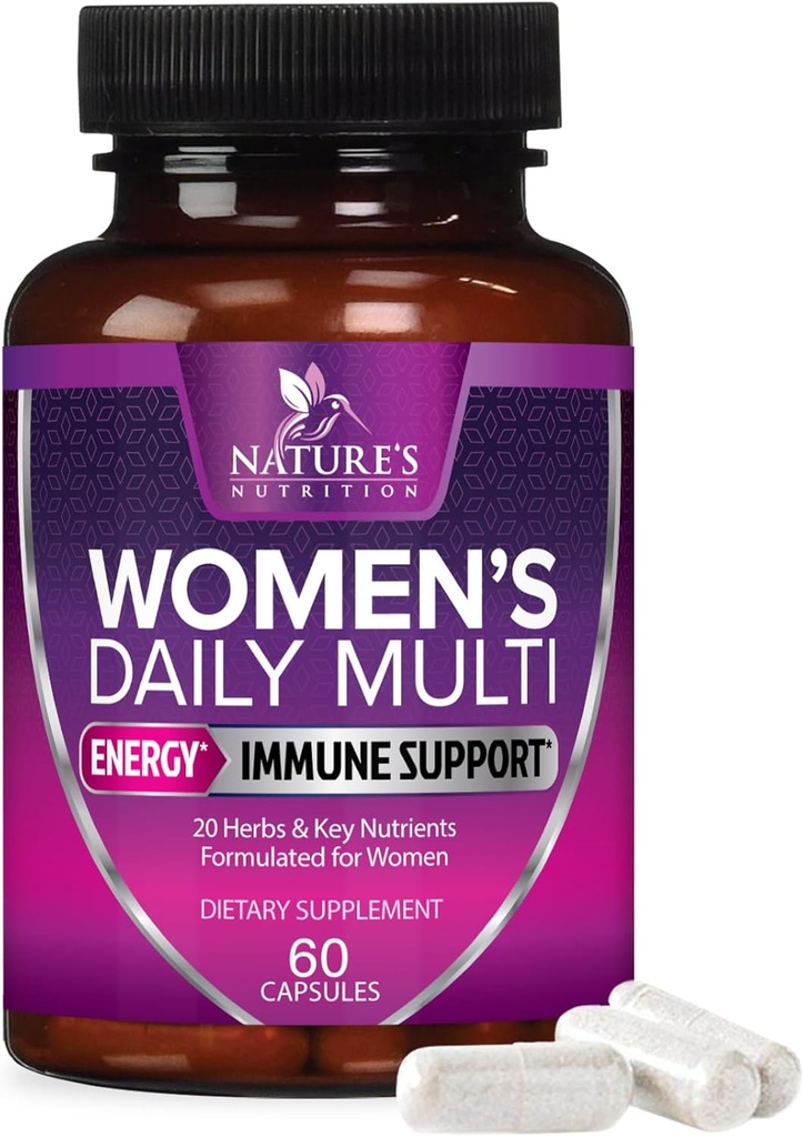 女性のためのMultivitamin - ビタミンA、C、D、E、B6、B12、亜鉛、カルシウム及びマグネシウム、女性は骨の健康、エネルギー及び免疫サポートのための毎日の多ビタミンのMultimineralの補足- 60のカプセルを補います